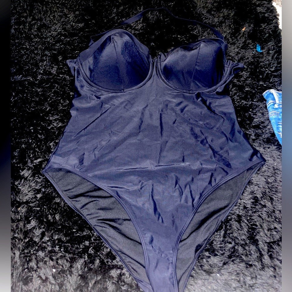 Black one piece swimsuit